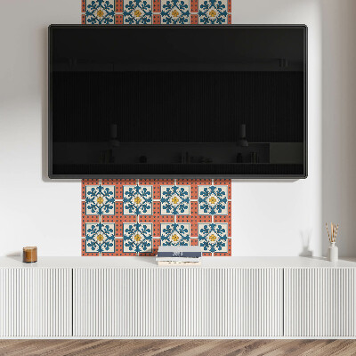 Vinyl wandpaneel Volkspatroon met bloemen