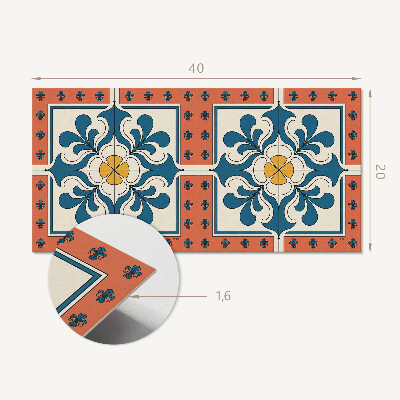 Vinyl wandpaneel Volkspatroon met bloemen