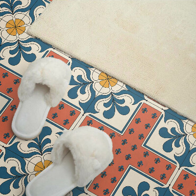 Vinyl wandpaneel Volkspatroon met bloemen