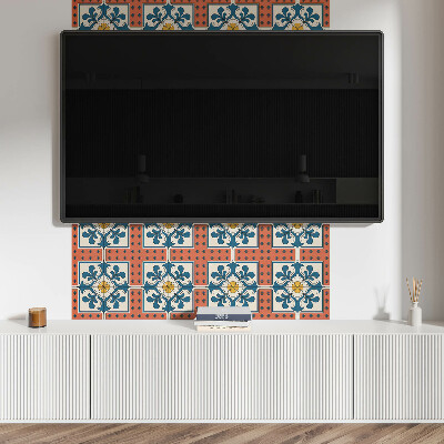 Vinyl wandpaneel Volkspatroon met bloemen