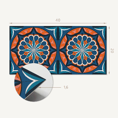 Vinyl wandpaneel Mandalapatroon met bladeren