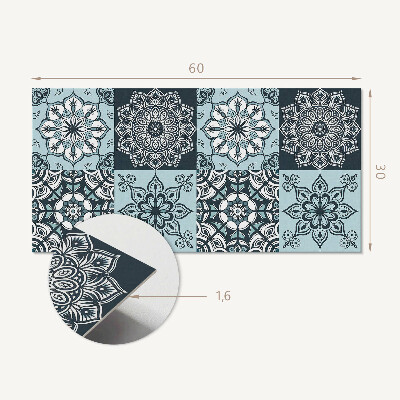 Vinyl wandbekleding Mandalapatronen in een raster