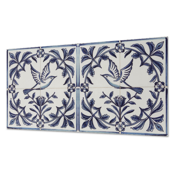 Vinyl wandbekleding Vogel tussen plantenmotief