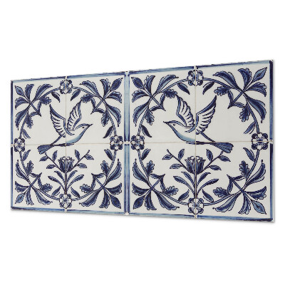 Vinyl wandbekleding Vogel tussen plantenmotief