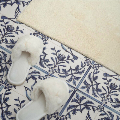 Vinyl wandbekleding Vogel tussen plantenmotief