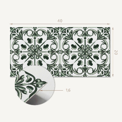 Vinyl wandpaneel Plantenpatroon in de tegel