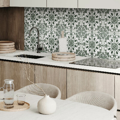 Vinyl wandpaneel Plantenpatroon in de tegel