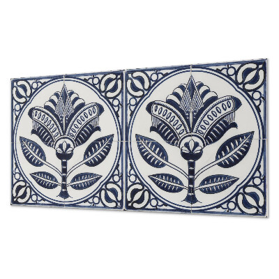 Vinyl wandbekleding Bloemenkeramiek patroon