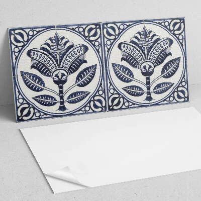 Vinyl wandbekleding Bloemenkeramiek patroon