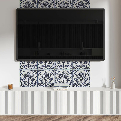 Vinyl wandbekleding Bloemenkeramiek patroon