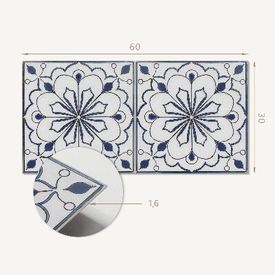 Vinyl wandpaneel Bloemenkeramiek patroon