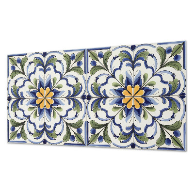 Vinyl wandpaneel Bloemenkeramiek patroon