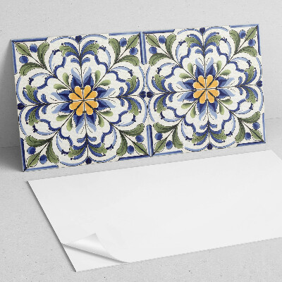 Vinyl wandpaneel Bloemenkeramiek patroon