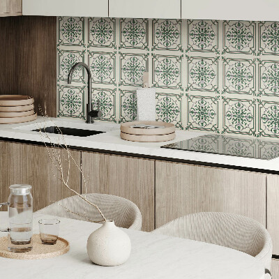 Vinyl wandpaneel Bloemenpatroon met ornamenten