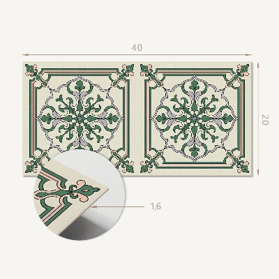 Vinyl wandpaneel Bloemenpatroon met ornamenten