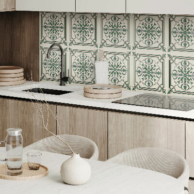 Vinyl wandpaneel Bloemenpatroon met ornamenten