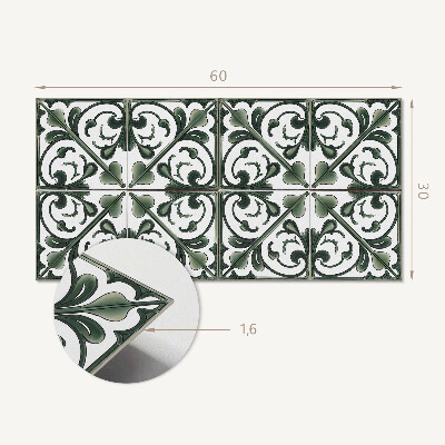 Pvc wandpaneel Plantenpatroon met ornamenten