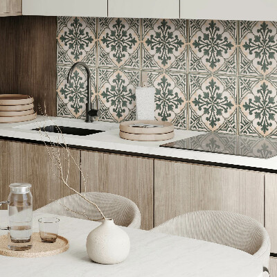 Vinyl wandbekleding Plantenpatroon in een vierkant