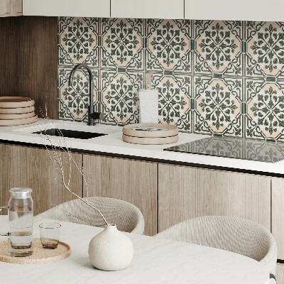 Vinyl wandpaneel Plantenpatroon op de tegel