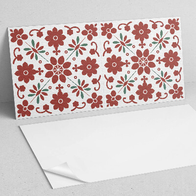 Vinyl wandbekleding Bloemenpatroon met bladeren