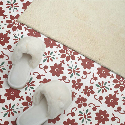 Vinyl wandbekleding Bloemenpatroon met bladeren