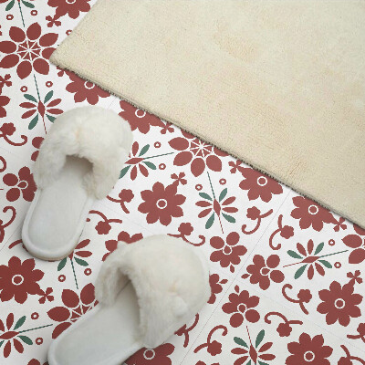 Vinyl wandbekleding Bloemenpatroon met bladeren