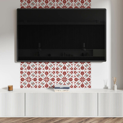 Vinyl wandbekleding Bloemenpatroon met bladeren