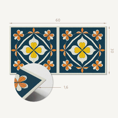 Vinyl wandbekleding Bloemenpatroon met symmetrie