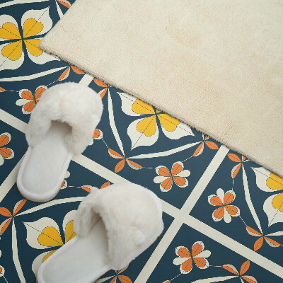 Vinyl wandbekleding Bloemenpatroon met symmetrie