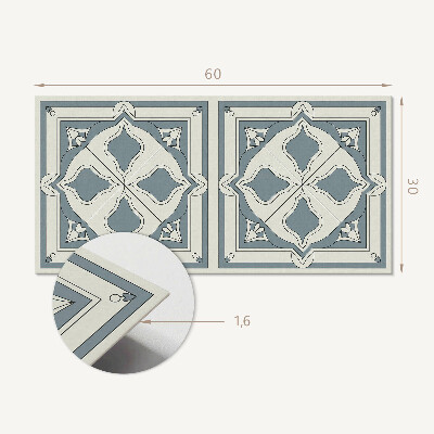 Vinyl wandpaneel Bloemenpatroon op tegels