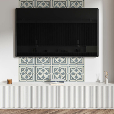 Vinyl wandpaneel Bloemenpatroon op tegels