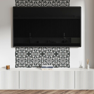 Vinyl wandbekleding Bloemenpatroon met ornamenten