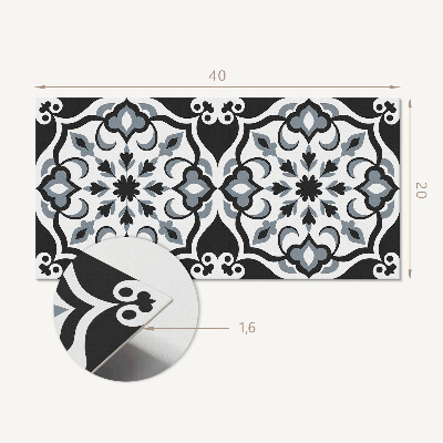 Vinyl wandpaneel Bloemenpatroon met ornamenten