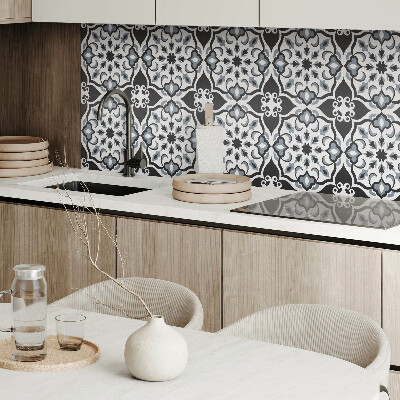 Vinyl wandpaneel Bloemenpatroon met ornamenten