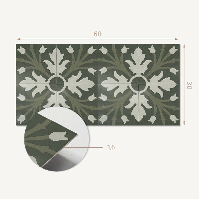 Pvc wandpaneel Plantenpatroon op tegels