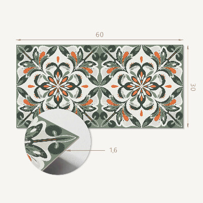 Vinyl wandpaneel Bloemenpatroon met bladeren