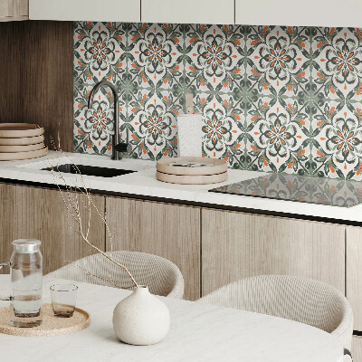 Vinyl wandpaneel Bloemenpatroon met bladeren