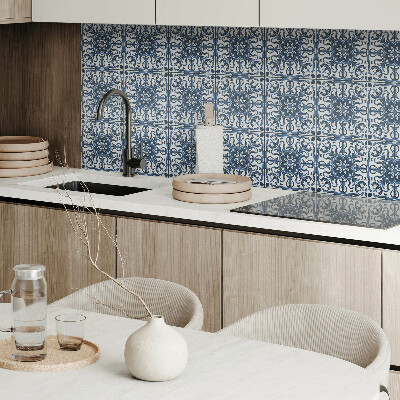 Vinyl wandbekleding Bloemenpatroon met ornamenten