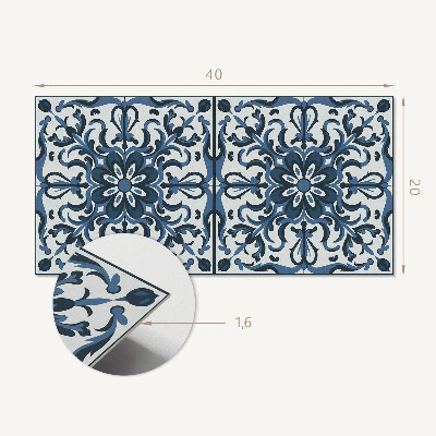 Vinyl wandbekleding Bloemenpatroon met ornamenten