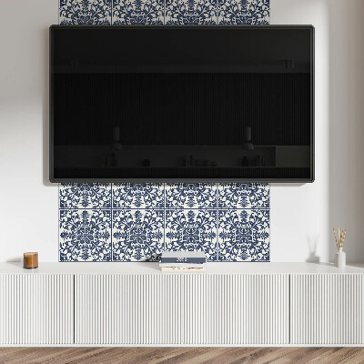 Vinyl wandpaneel Bloemenpatroon met bladeren