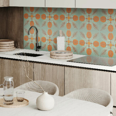 Vinyl wandpaneel Bloemenpatroon met bladeren