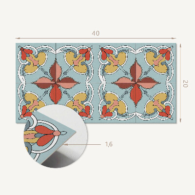 Vinyl wandbekleding Bloemenpatroon met details
