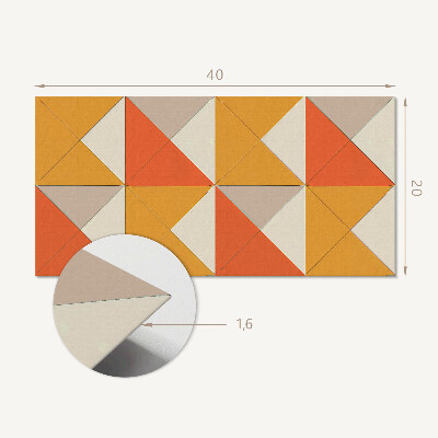 Vinyl wandpaneel Geometrische driehoeken in de opstelling