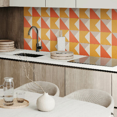 Vinyl wandpaneel Geometrische driehoeken in de opstelling