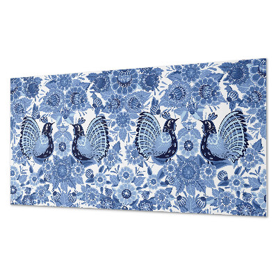 Pvc wandpaneel Patroon met vogels en bloemen