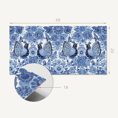 Pvc wandpaneel Patroon met vogels en bloemen