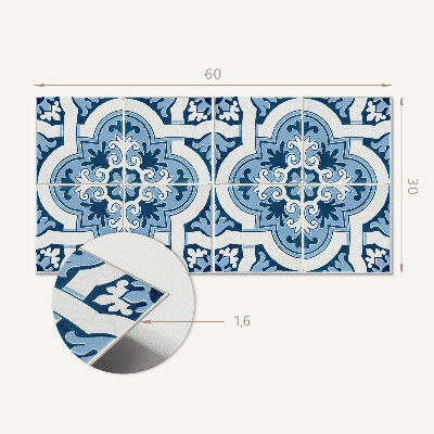 Vinyl wandpaneel Tegelpatroon met ornamenten