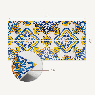 Vinyl wandbekleding Mozaïekpatroon met bloemen