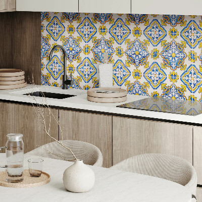 Vinyl wandbekleding Mozaïekpatroon met bloemen