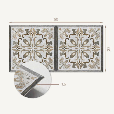 Vinyl wandpaneel Bloemenpatroon met symmetrie